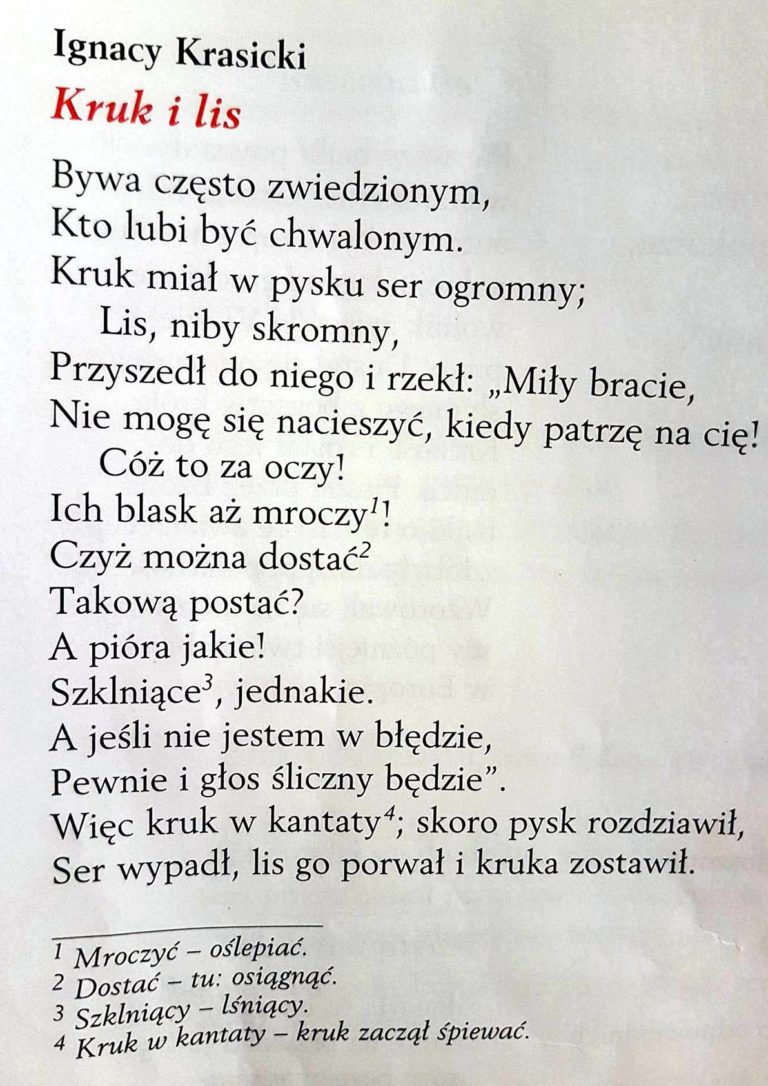 Bajki w ujęciu literackim. Klasa 5. Bajki Ignacego Krasickiego FILM
